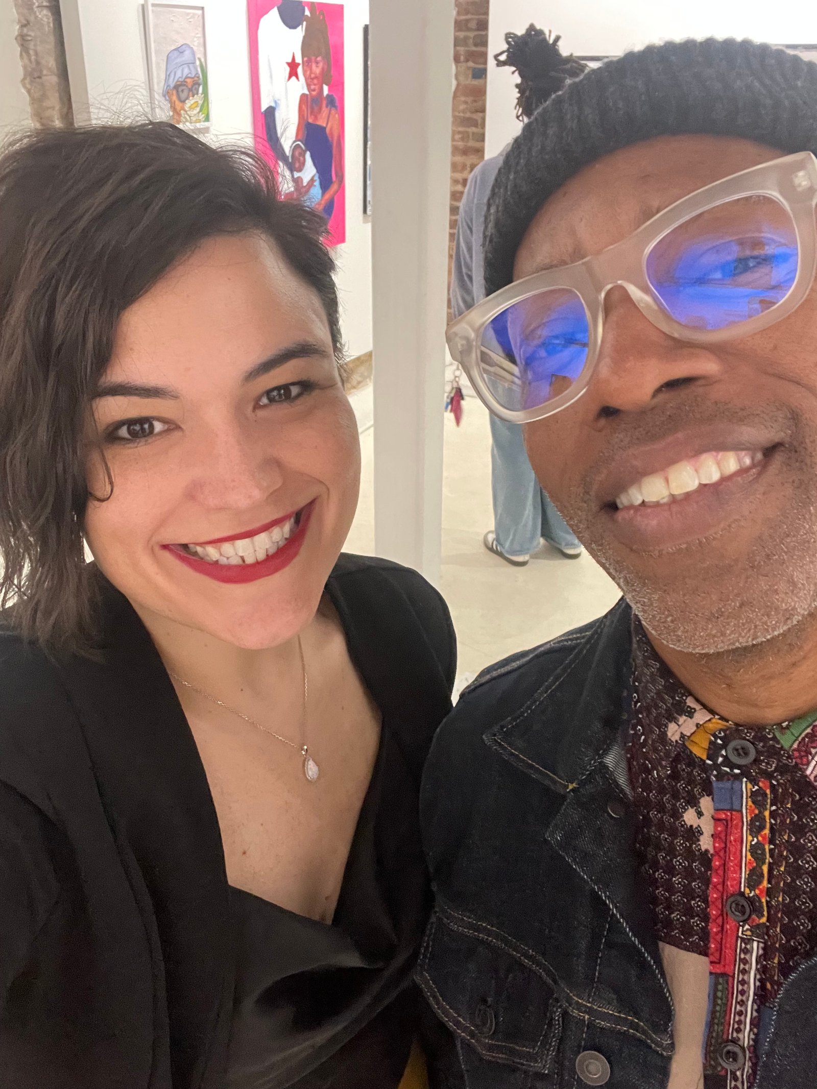 Tee Roy and Amber Guinn together at a gallery